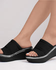 Sandalias Negro de Plataforma Para Mujer Moda Elegancia Y Confort 3402768