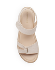 Sandalia Beige Baja Dama Ajuste Velcro Casual Moda Comoda Verano 3402831