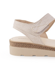 Sandalia Beige Baja Dama Ajuste Velcro Casual Moda Comoda Verano 3402831