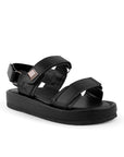 Sandalia Negro Mujer Casual Plana Doble Tira Comoda Moda Dama 3402838