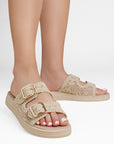 Sandalias Beige Mujer Diseño Perforado Casual Plataforma Baja Moda 3402934