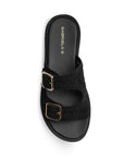 Sandalias Negro Mujer Diseño Perforado Casual Plataforma Baja Moda 3402935