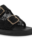 Sandalias Negro Mujer Diseño Perforado Casual Plataforma Baja Moda 3402935