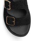 Sandalias Negro Mujer Diseño Perforado Casual Plataforma Baja Moda 3402935