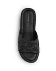 Sandalia Negro Plataforma Mujer Casual Tira Elegante 3402939
