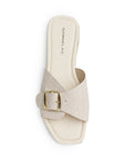 Sandalia Beige Dama Punta Cuadrada Hebilla Moda Casual 3402941