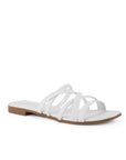 Sandalia Blanco Tiras Cruzadas Casual Mujer Plana Moda 3402944