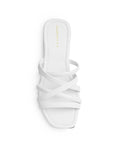 Sandalia Blanco Tiras Cruzadas Casual Mujer Plana Moda 3402944