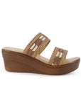 Sandalia Cafe Mujer Pedreria Brillante Plataforma Moda Formal 3402951