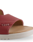 Sandalia Rojo Mujer Casual Dama Doble Tira Confort Moda Piso 3402953
