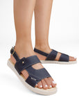 Sandalia Marino Mujer Casual Dama Doble Tira Confort Moda Piso 3402954