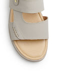 Sandalia Beige Mujer Casual Dama Doble Tira Confort Moda Piso 3402956