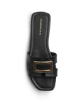 Sandalia Negro Mujer Moda Casual Herraje Suela Baja Tiras Anchas 3402973