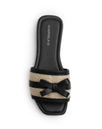 Sandalia Negro Mujer Moda Confort Moño Frontal Suela Baja Casual 3402986