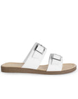 Sandalia Blanco Piso Doble Hebilla Casual Mujer Moda 4910038