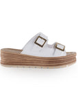 Plataforma Blanco Casual Dama Doble Hebilla Moda Mujer Confort 4910008