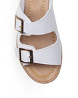 Plataforma Blanco Casual Dama Doble Hebilla Moda Mujer Confort 4910008