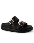 Sandalias Negro Mujer Hebillas Confort Tendencia Moda Casual 4870024