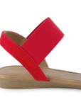 Sandalia Rojo Mujer Piso Pulsera Resorte Moda Flores Casual 3620337