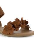 Sandalia Cafe Mujer Piso Pulsera Resorte Moda Flores Casual 3620338