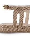 Sandalia Cafe Mujer Casual Piso Pulsera Hebilla Moda Dama 2980172