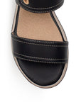 Sandalia Negro Plataforma Alta Doble Tira Pulsera Casual Moda Dama 4640025
