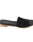 Sandalia Negro Mujer Comoda Casual Piso Punta Cuadrada Moda 1220345