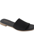 Sandalia Negro Mujer Comoda Casual Piso Punta Cuadrada Moda 1220345