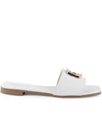 Sandalia Blanco Mujer Piso Casual Punta Cuadrada Moda 1220357