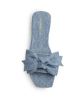 Sandalia Azul Nudo Tira Ancha Moda Mujer Casual Verano Elegante 1220360