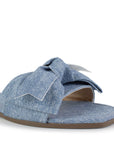 Sandalia Azul Nudo Tira Ancha Moda Mujer Casual Verano Elegante 1220360