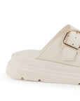 Sandalia Beige Mujer Doble Tira Ajuste Hebilla Casual Moda Playa 3430044