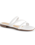 Sandalia Blanco Piso Mujer Casual Tiras Cruzadas Moda 2870195