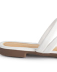 Sandalia Blanco Piso Mujer Casual Tiras Cruzadas Moda 2870195