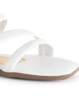 Sandalia Blanco Piso Mujer Casual Tiras Cruzadas Moda 2870195