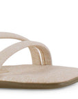 Sandalia Beige Piso Mujer Casual Tiras Cruzadas Moda 2870218