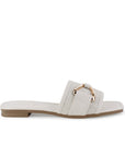 Sandalia Beige Mujer Moda Slide Hebilla Decorativa Estilo Casual 4170008