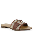 Sandalia Cafe Mujer Moda Slide Hebilla Decorativa Estilo Casual 4170009