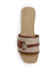 Sandalia Cafe Mujer Moda Slide Hebilla Decorativa Estilo Casual 4170009