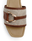 Sandalia Cafe Mujer Moda Slide Hebilla Decorativa Estilo Casual 4170009