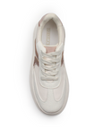 Tenis Beige Rosa Dama Casual Plataforma Moda Cordones Urbano Sneaker Mujer 4370175