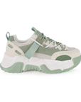 Tenis Verde Dama Plataforma Chunky Cordones Comodo Urbano Moda 3201310