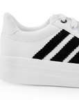 Tenis Blanco Negro Casual Dama Moda Franjas Basico Urbano 4820012