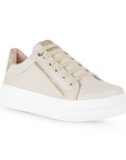 Tenis Beige Casual Moda Urbano Dama Comodo Basico 4820020