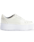 Tenis Blanco Moda Casual Mujer Plataforma Liso Urbano Agujeta 4820028