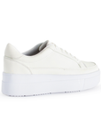 Tenis Blanco Moda Casual Mujer Plataforma Liso Urbano Agujeta 4820028