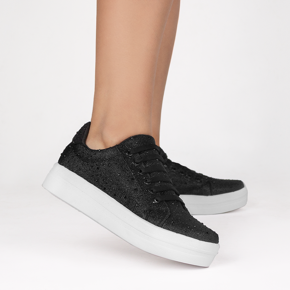 Tenis Negros Moda Zapatos 2022 Zapatillas Outfit Palazzo Corto Con