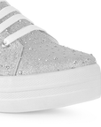 Tenis Plata Brillos Dama Urbano Plataforma Moda Agujeta Sneakers Mujer 4820043