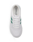 Tenis Blanco Verde Dama Casual Modernos Ajuste Agujeta Sneakers Mujer 4820044