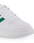 Tenis Blanco Verde Dama Casual Modernos Ajuste Agujeta Sneakers Mujer 4820044